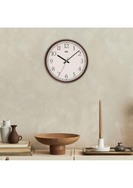 Slim Kahverengi Minimalist Duvar Saati modelleri