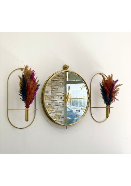 Duvar Saati Tinatti Gold 3lü Set Duvar Saati Çiçeklik fırsatları