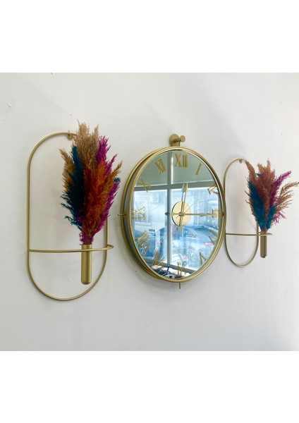 Duvar Saati Tinatti Gold 3lü Set Duvar Saati Çiçeklik indirimleri