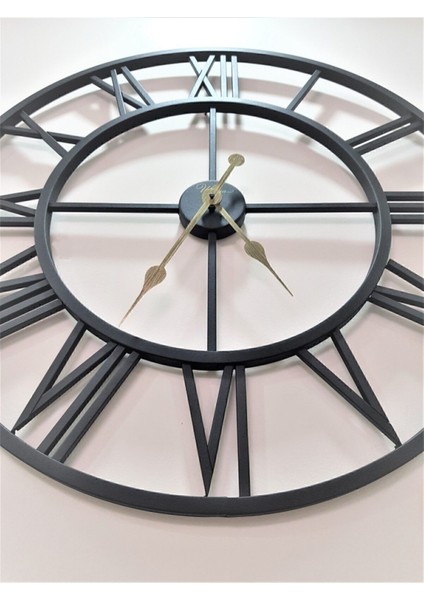 Ultima Regal Dekoratif Mat Siyah Ferforje 76 CM.2688 B Iskelet Duvar Saati Büyük Boy modelleri