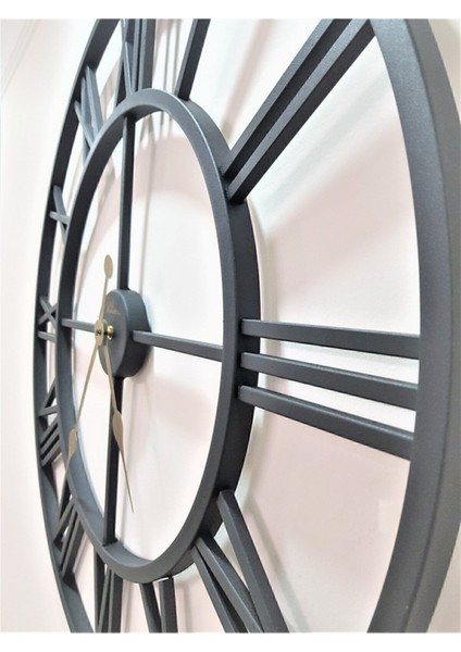 Ultima Regal Dekoratif Mat Siyah Ferforje 76 CM.2688 B Iskelet Duvar Saati Büyük Boy fırsatları