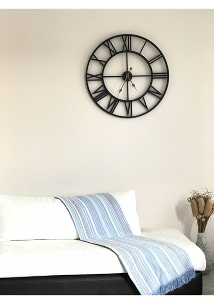 Ultima Regal Dekoratif Mat Siyah Ferforje 76 CM.2688 B Iskelet Duvar Saati Büyük Boy indirimleri