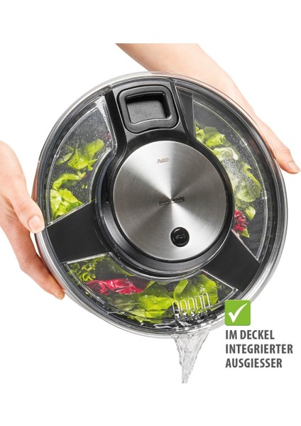 Speedwıng Salata Kurutucusu Paslanmaz Çelik Kaseli 5 L