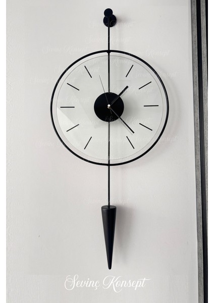 Masippi Glazing Siyah 40 x 90 Cm, Modern Metal ve Cam Tasarım Duvar Saati fiyatları