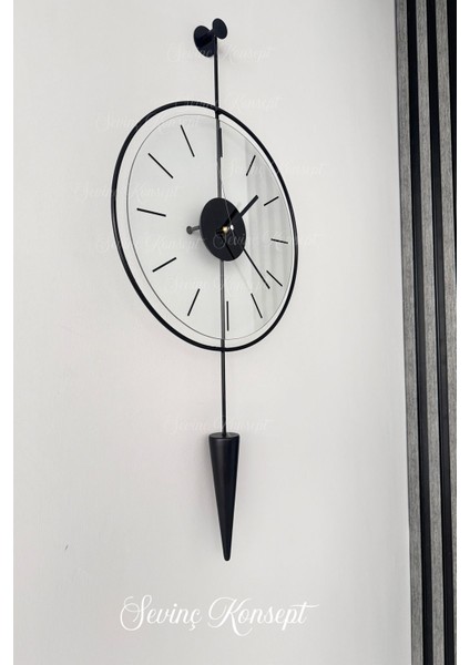 Masippi Glazing Siyah 40 x 90 Cm, Modern Metal ve Cam Tasarım Duvar Saati modelleri