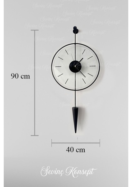 Masippi Glazing Siyah 40 x 90 Cm, Modern Metal ve Cam Tasarım Duvar Saati fırsatları
