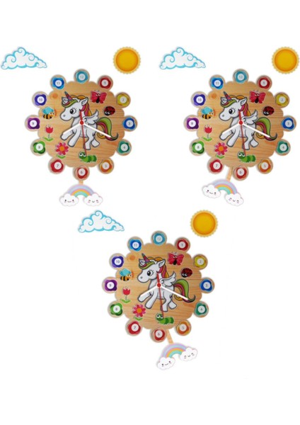 Unıcorn Sarkaçlı Çocuk Odası Ahşap Saat fiyatları