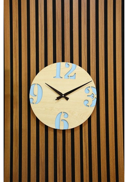 Erdizden Büyük Rakamlı Çift Lazer Kesim Mdf Duvar Saati