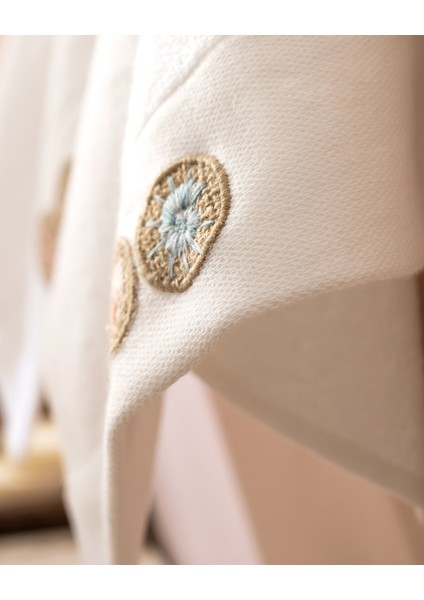 Tercet Nakışlı %100 Pamuk 2'li El Havlusu - Beyaz - 30X45 cm indirimleri