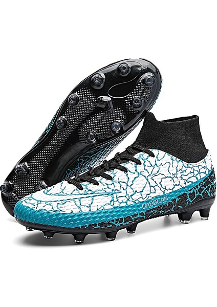Fg/tf Futbol Ayakkabıları Kaymaz Başak Krampon Genç Çocuklar Yüksek Ayak Bileği Kramponları Çim Futbol Sneakers (Yurt Dışından)