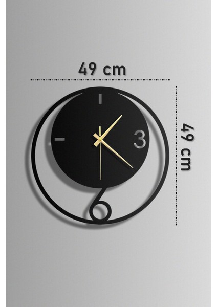 Eclipse Metal Duvar Saati, Modern Duvar Saati, Ev Ofis Dekorasyon, Hediyelik Sessiz Saat, 49X49 cm