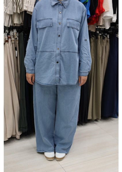 Cep Görünümlü Düğmeli Ikili Kot Takım modelleri