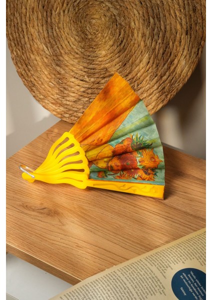 Van Gogh Aycicegi Tablosu Yelpaze | Dekoratif | Hediyelik | 1 Adet
