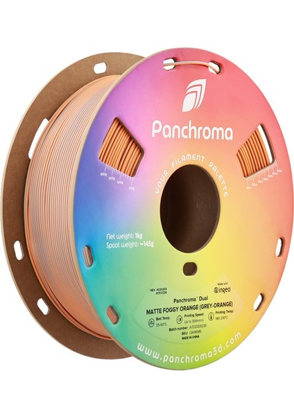Panchroma Pla Dual Filament Mat Flu Turuncu (Gri - Turuncu)