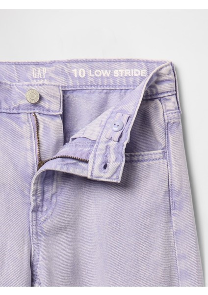 Kız Çocuk Lila Ultrasoft Low Rise Stride Wide-Leg Jean Pantolon