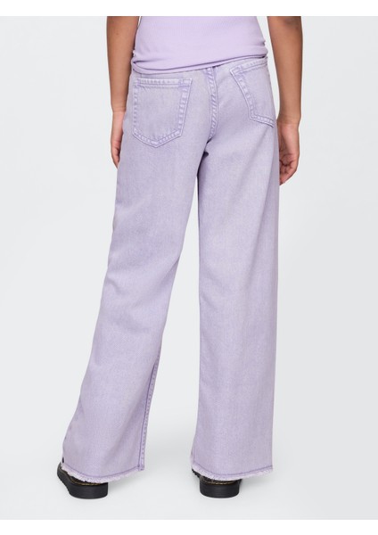 Kız Çocuk Lila Ultrasoft Low Rise Stride Wide-Leg Jean Pantolon