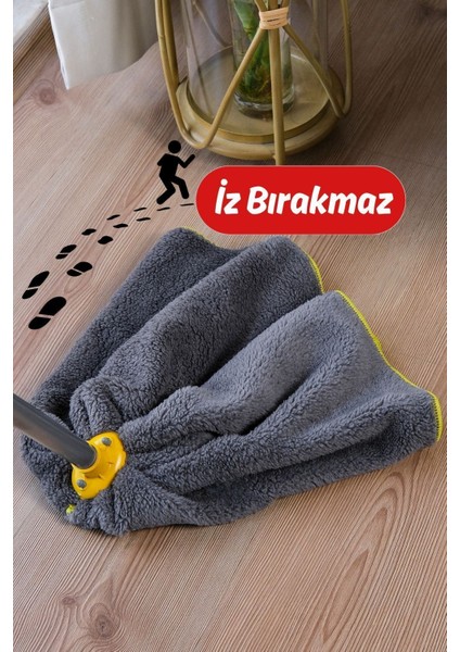 Elite Mikrofiber Ultra Kalın Dokulu Mop Başlığı - Iz Bırakmayan Yedek Paspas Ucu Antrasit 1 Adet