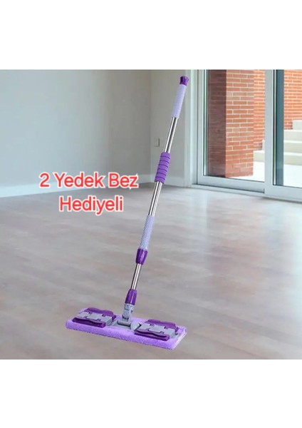 Elite Fayans Cam Parke Temizliği Için Mikrofiber Havlu Uçlu Islak Mendil Uyumlu Mop Set 1 Adet