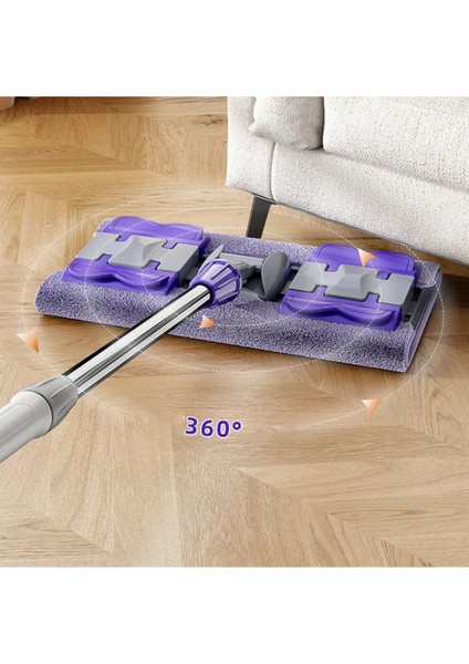 Elite Fayans Cam Parke Temizliği Için Mikrofiber Havlu Uçlu Islak Mendil Uyumlu Mop Set 1 Adet