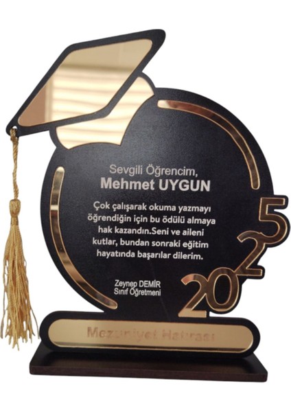 Kişiye Özel Mezuniyet Hatırası Ahşap Plaket 1 Adet