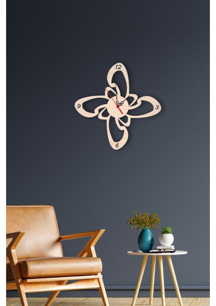 Şekilli Birinci Sınıf Orijinal Lazer Kesim Mdf Duvar Saati - Akçaağaç fiyatları