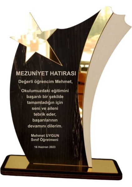 Kişiye Özel Mezuniyet Hatırası Ahşap Plaket 1 Adet