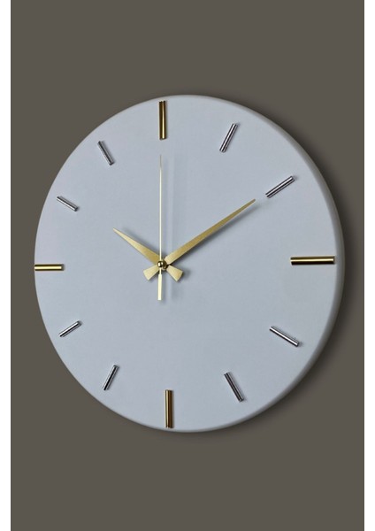 Sada Model Modern, Dekoratif, Metal, Aynalı, Sessiz Akar Mekanizmalı Duvar Saati (40CM) modelleri