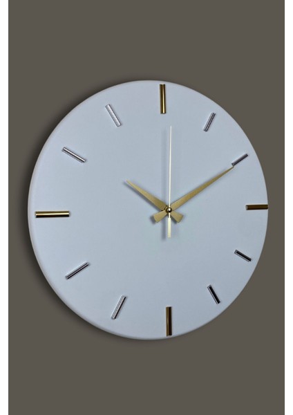 Sada Model Modern, Dekoratif, Metal, Aynalı, Sessiz Akar Mekanizmalı Duvar Saati (40CM) fırsatları