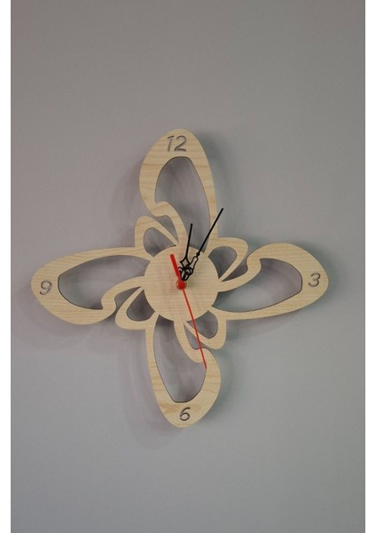 Şekilli Birinci Sınıf Orijinal Lazer Kesim Mdf Duvar Saati - Akçaağaç fırsatları