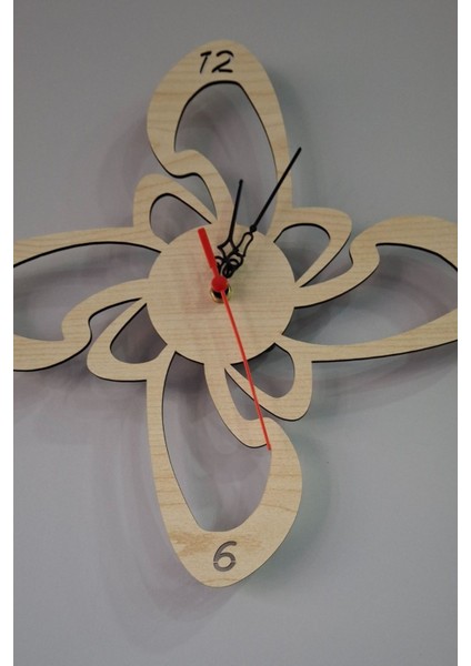 Şekilli Birinci Sınıf Orijinal Lazer Kesim Mdf Duvar Saati - Akçaağaç indirimleri