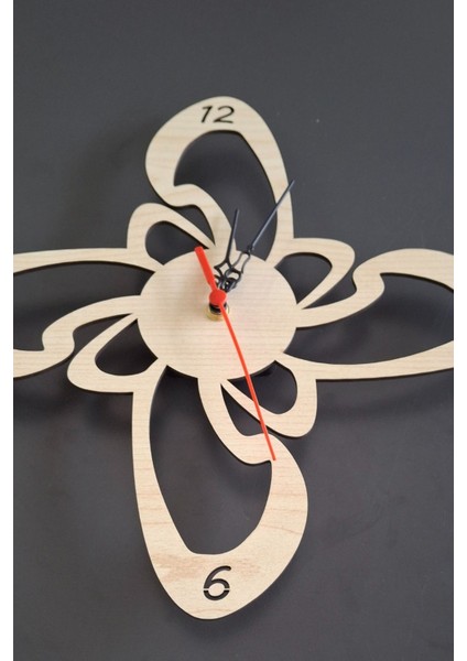 Şekilli Birinci Sınıf Orijinal Lazer Kesim Mdf Duvar Saati - Akçaağaç