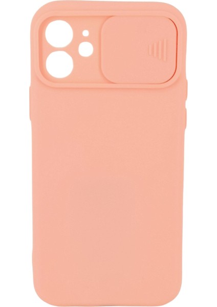 iPhone 12 Mini Uyumlu Kamera Sürgülü Mat Silikon Kılıf