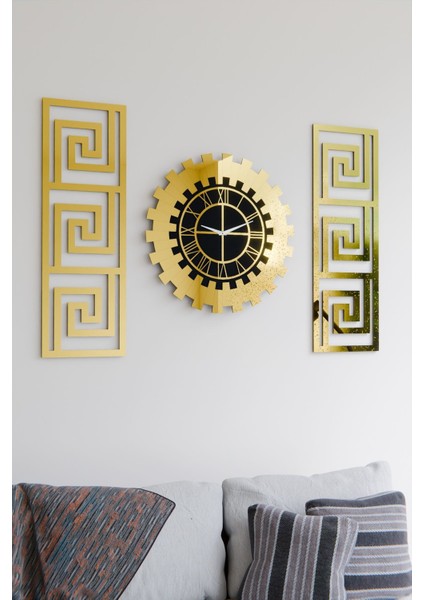 Dekoratif 3 Parçalı Pleksi Aynalı Duvar Saati fiyatları