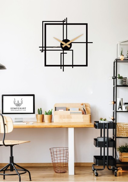 Kare Querencia Metal Siyah Duvar Saati - Ev / Ofis Saati - Hediye Saat 90 x 90 cm fırsatları