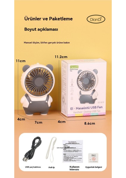 El Mini Küçük Fan Açık Taşınabilir Taşınabilir USB Elektrikli Fan (Yurt Dışından) modelleri
