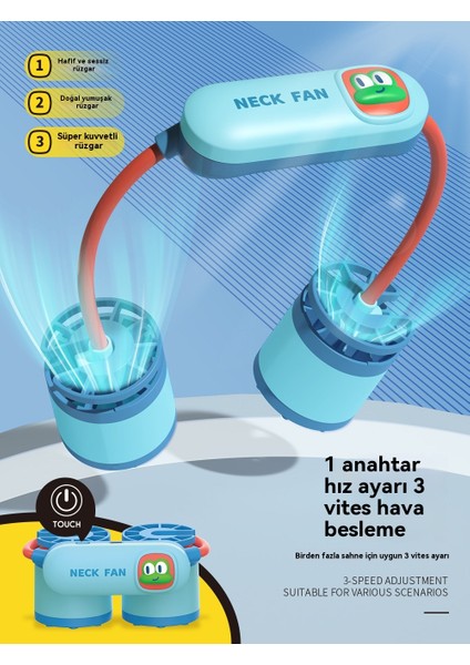 Yeni Asılı Boyun Küçük Fan El Taşınabilir USB Fan (Yurt Dışından)