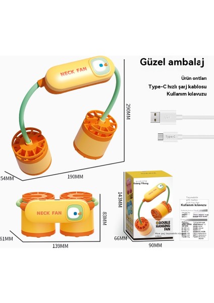 Yeni Asılı Boyun Küçük Fan El Taşınabilir USB Fan (Yurt Dışından)