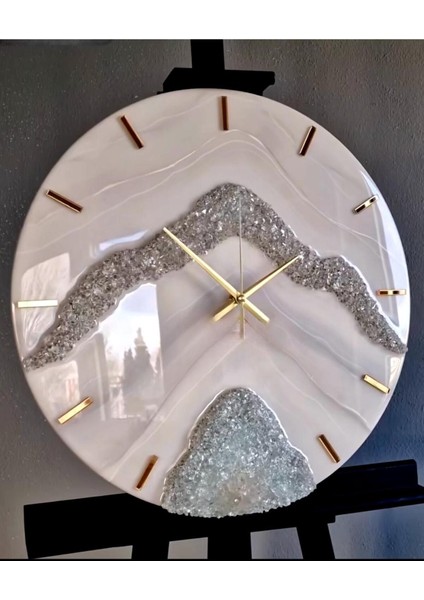 Epoksi Tasarımlı Şık Duvar Saati - 40 cm Çap fiyatları