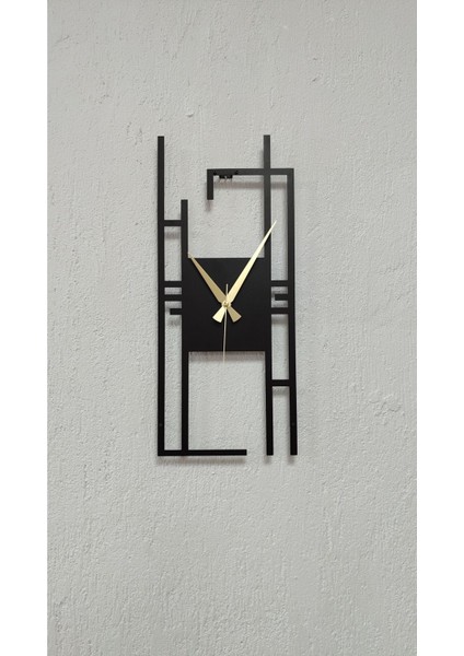Carisma Metal Siyah Dikdörtgen Duvar Saati - Ev / Ofis Saati - Hediye Saat - 70 x 30 cm