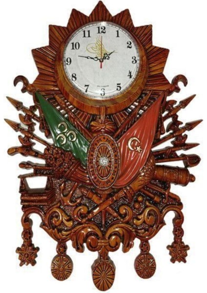 Osmanlı Devlet Arması Duvar Saati Bakır Renk