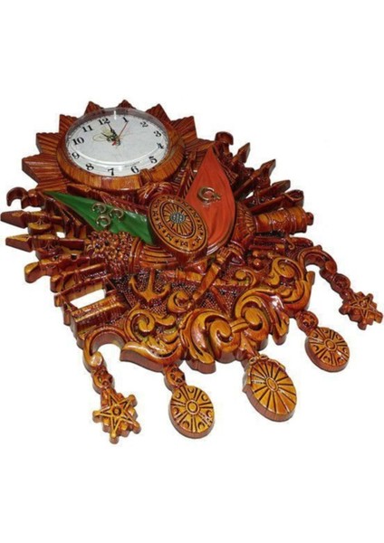 Osmanlı Devlet Arması Duvar Saati Bakır Renk fiyatları