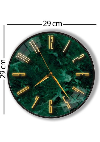 3D Yeşil Mermer Duvar Saati - 29 cm modelleri