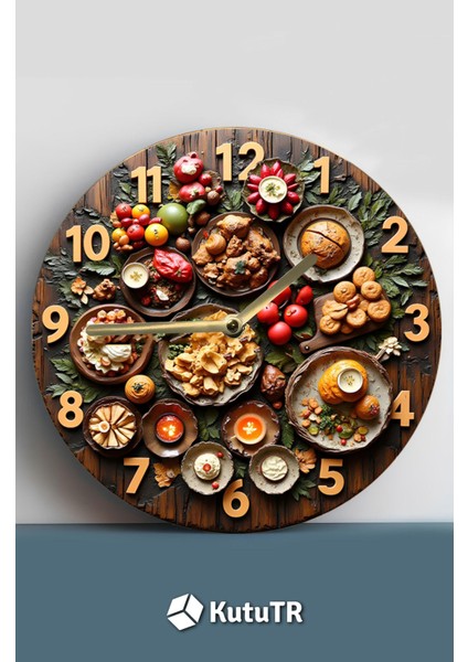 Sessiz Yuvarlak Ahşap Duvar Saati, Kuvars Hareketli 3D Görünümlü 2d Saat SDW133 fiyatları