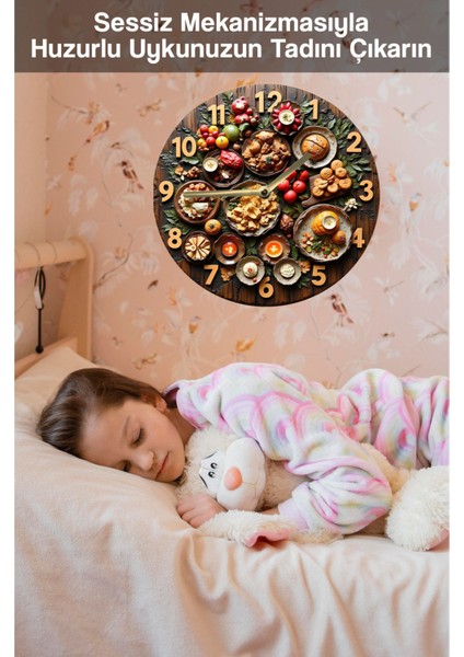 Sessiz Yuvarlak Ahşap Duvar Saati, Kuvars Hareketli 3D Görünümlü 2d Saat SDW133 fırsatları