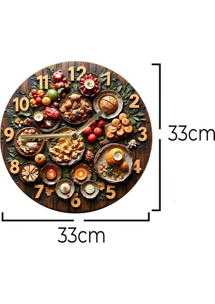 Sessiz Yuvarlak Ahşap Duvar Saati, Kuvars Hareketli 3D Görünümlü 2d Saat SDW133