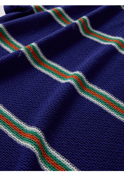 Erkek Koyu Mavi Dokulu Kroşe Polo T-Shirt modelleri