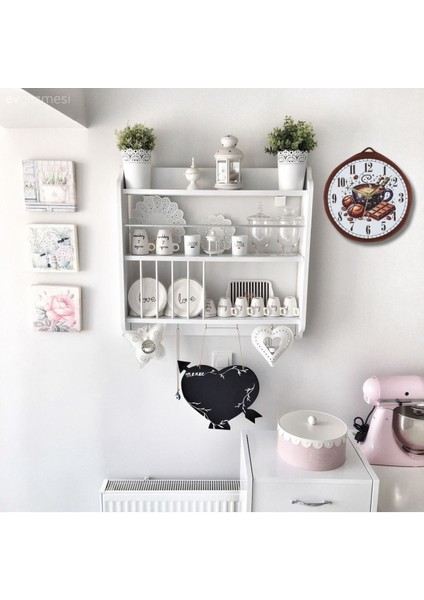 Kordon Ipten El Yapımı Kahve ve Çikolata Özel Tasarımlı Sessiz Akar Mutfak Duvar Saati 25X25 cm fiyatları