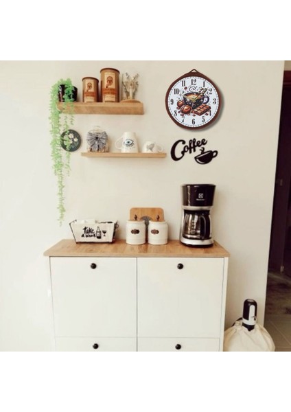 Kordon Ipten El Yapımı Kahve ve Çikolata Özel Tasarımlı Sessiz Akar Mutfak Duvar Saati 25X25 cm fırsatları