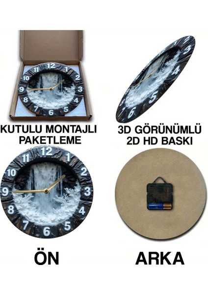 Sessiz Yuvarlak Ahşap Duvar Saati, Kuvars Hareketli 3D Görünümlü 2d Saat Sdw indirimleri