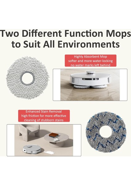 Ecovacs Deebot T30 Pro / T30S Combo / T30S / T20 Omni / T10 Omni / X1 Omni / X1 Turbo / X2 Omni Parçaları Için Mop Pedleri (Yurt Dışından) fiyatları